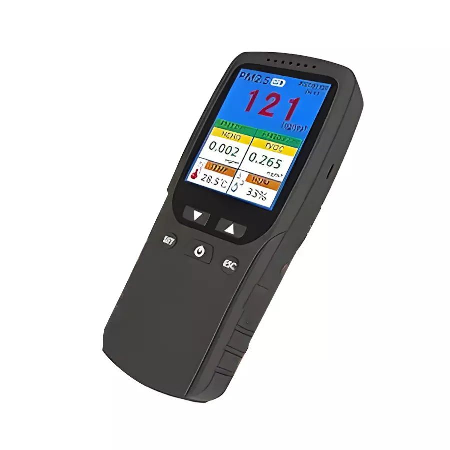 Bysafe Air Quality Monitor with Digital LCD Display for Measuring PM2.5, TVOC, HCHO (Formaldehyde), Temperature, and Humidity, JS-B1GM-UBMC