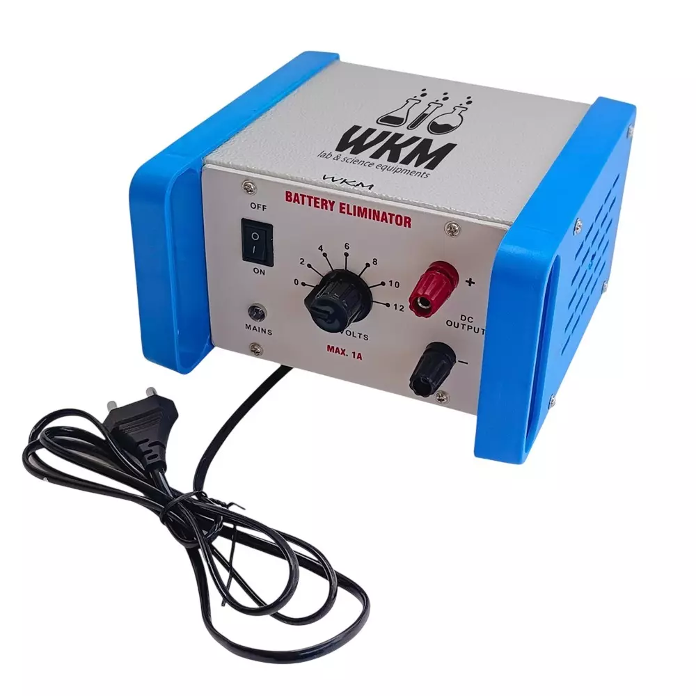 WKM Battery Eliminator 2-12 V DC Output Voltage 1 A max. Current Adjustable DC Power Supply Grey & Blue