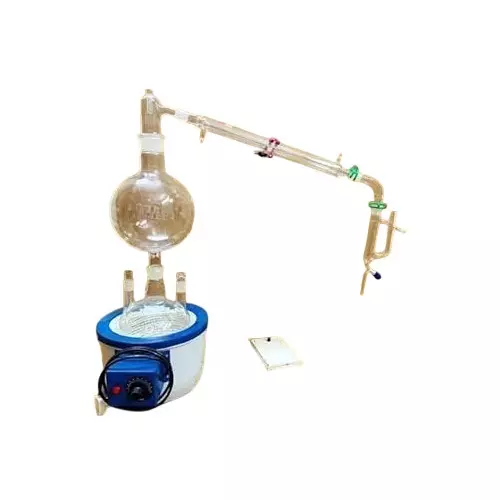 WKM Steam Distillation Apparatus 5 L Capacity Laboratory Grade 3.3 Borosilicate Glass with Stands, Clamps, Boss Head Ring
