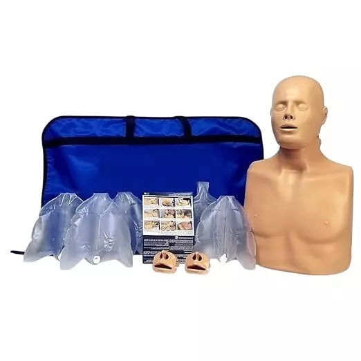 WKM CPR Training Manikin Half-Body with Audible Compression Feedback & Realistic Chest Compression for Emergency Response Training