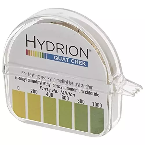 Hydrion Quat Check Test Paper Dispenser 0 - 1000 PPM Measurement Range, QC-1001 (10 Case)