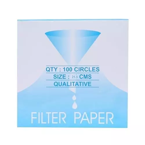 WKM Lab-Grade Filter Paper High-Purity Cellulose Material 21.5 cm Size for Small-Scale Chemistry and Lab Filtration, ‎WKM_FP (Pack of 100 Pcs)