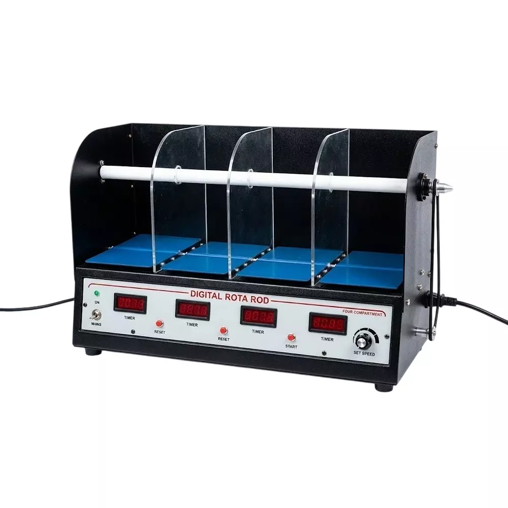 Scientech 4 Test Rotarod Apparatus Digital With 25 mm Rod Diameter and 75 mm Compartment Width, SE-317