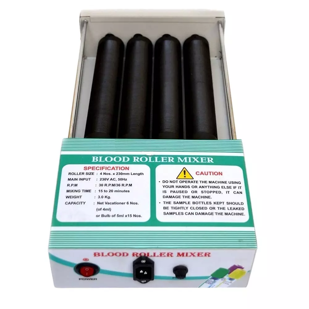 WKM Blood Roller Mixer 4 x 230 mm Size 30 RPM Speed for Uniform Mixing of Blood Samples and Fluids, ‎BLOOD-ROLLER4