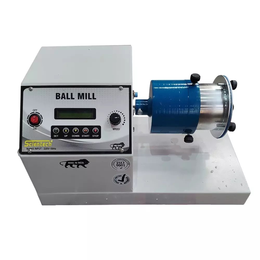 Scientech Ball Mill Laboratory Type with 1 Kg Jar and 80 RPM Maximum Speed, SE-162