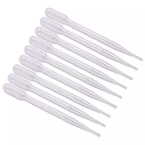 WKM Transfer Pipette Dropper 3 ml Capacity Disposable Polyethylene Transparent, ‎BSP11 (Pack of 50 Pcs)