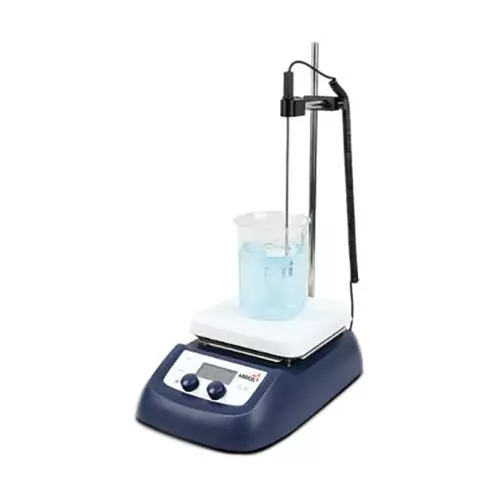 Abdos Swirltop Digital Magnetic Hot Plate Stirrer with Clamp Rod (E11654) & External Temperature Probe (E11233), E11675