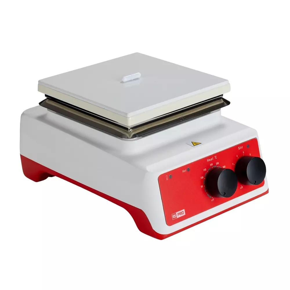RS PRO Hot Plate & Stirrer Ceramic 172 mm 248 mm 122 mm 230 V 500 W Mains, 2846776