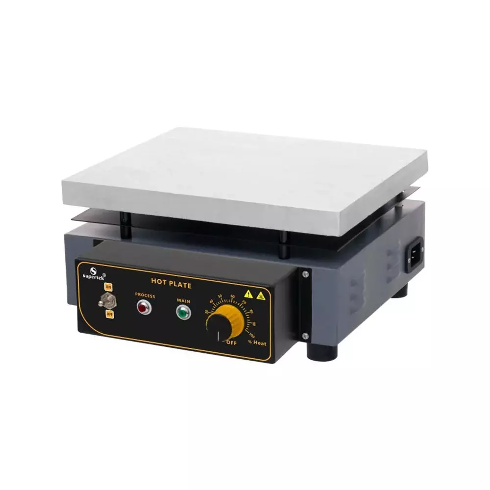 Supertek Laboratory Hot Plate Ceramic Coated Rectangular Size 30 x 25 cm and 1.2 kW Power Rating, CH11170/1C