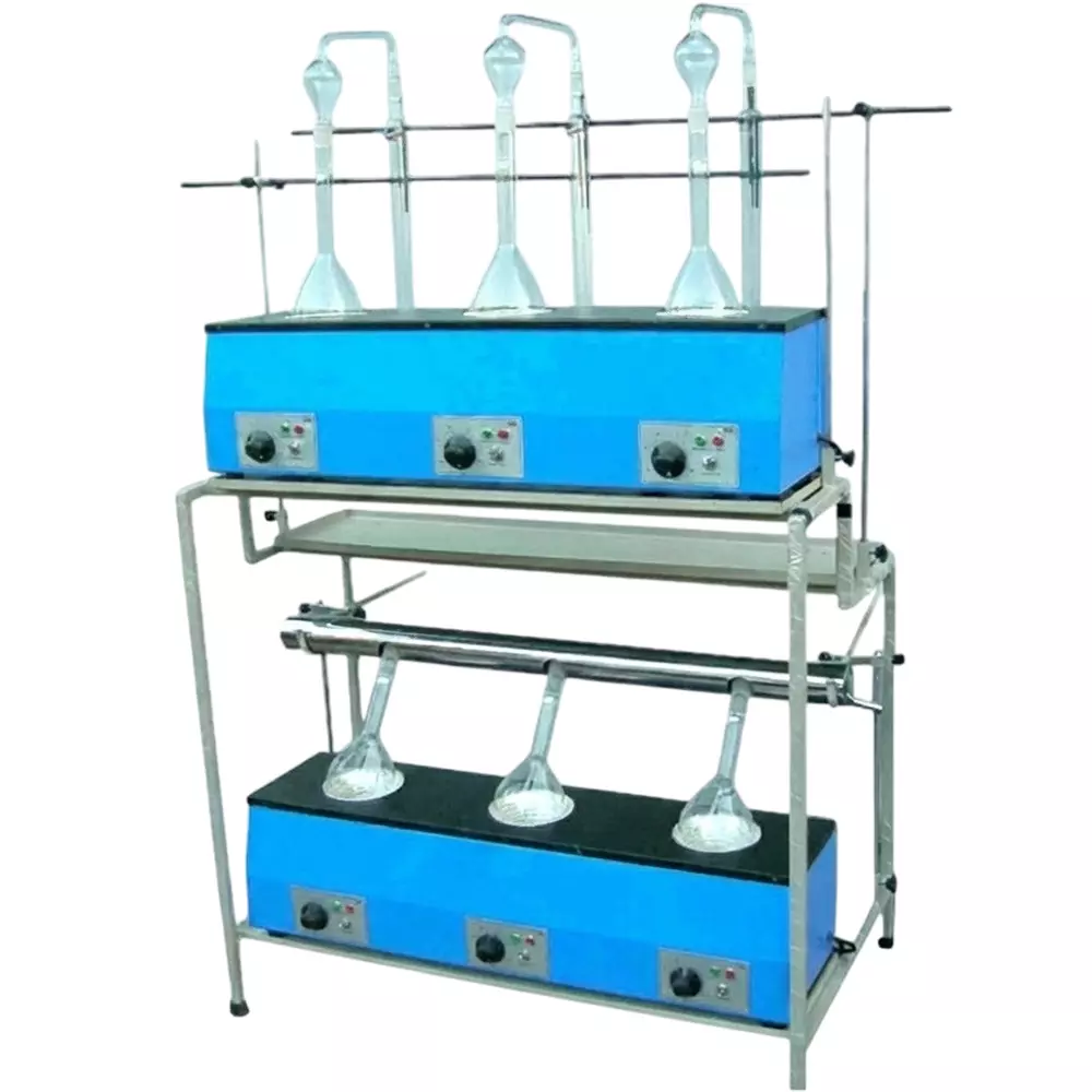 Vesca VSLI-172 Kjeldal Distillation and Digestion Combined Unit Without Glass Parts and Clamps 3 Tests Mantle Type with 3 Energy Regulators, KDM-4