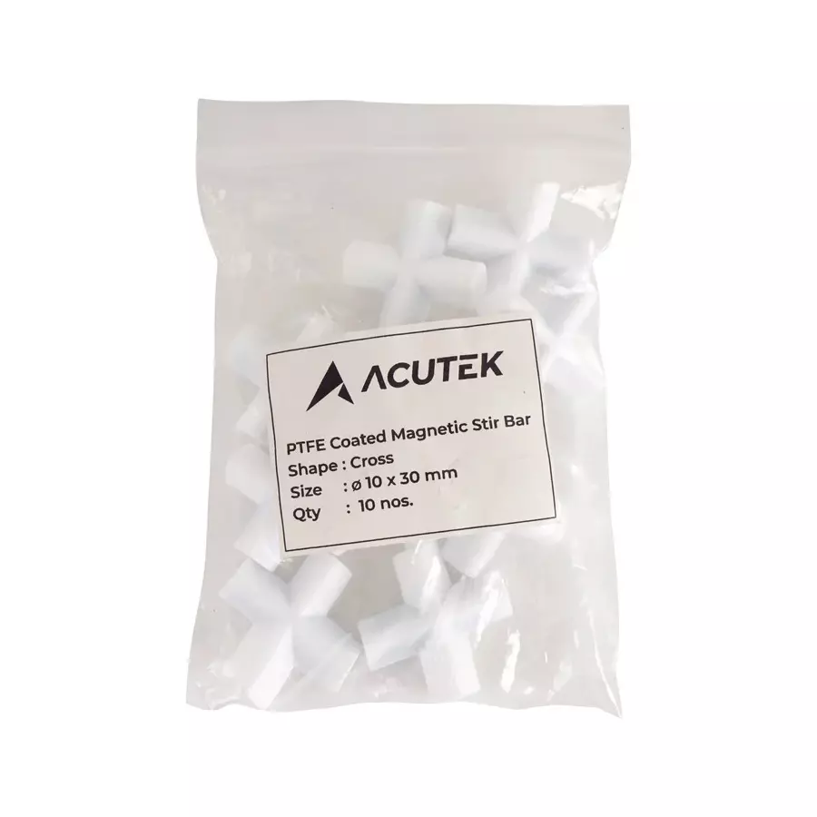 Acutek Cross Stir Bar 10 mm Dia 30 mm Length PTFE-Coated, ROX-1030