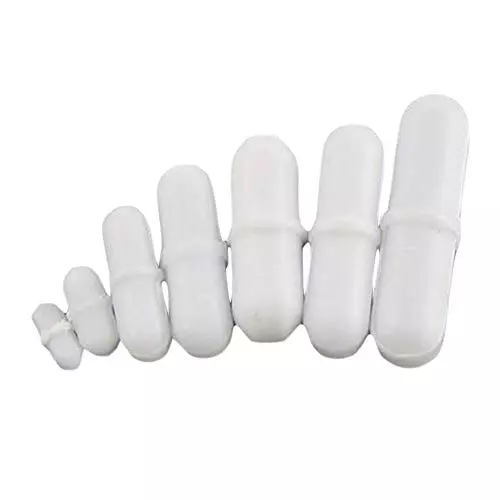 WKM White PTFE Magnetic Stirrer Bar for Chemistry Labs KTN371 (Pack of 7 Pcs)