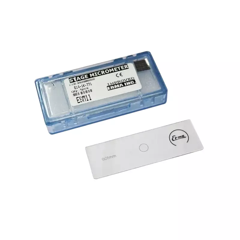 Erma Horizontal Slide 1 mm - 100 Division with Microscope Slide Box