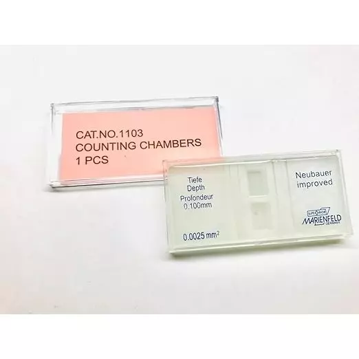 Bysafe MARIENFELD Glass Neubeur Counting Chamber Brightlined With Special Optical Glass for Cell and Particle Counting, RO-95MV-1ITB