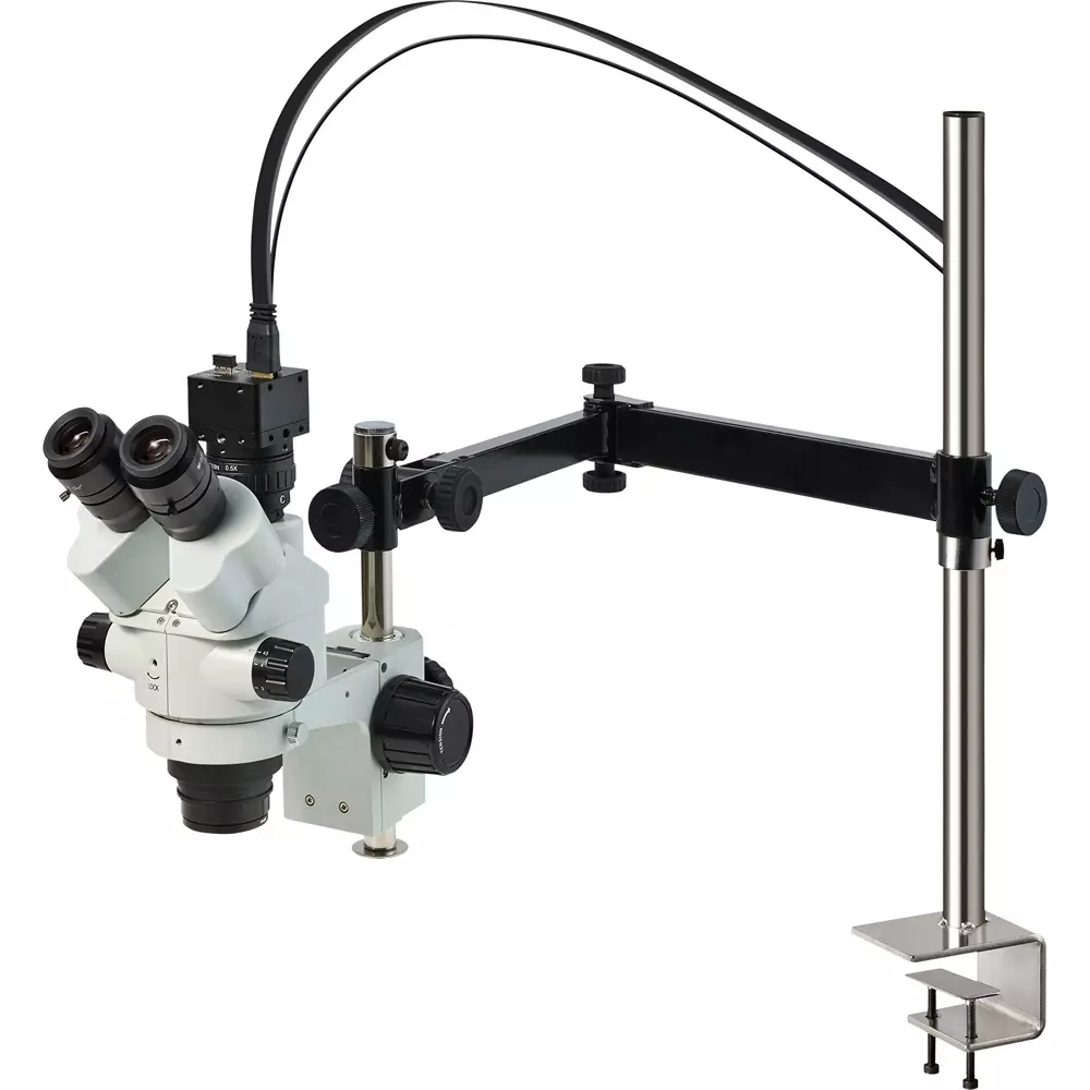 HOZAN Trinocular Stereo Microscope: Φ14.3-2.2 mm View Field, L-KIT1267