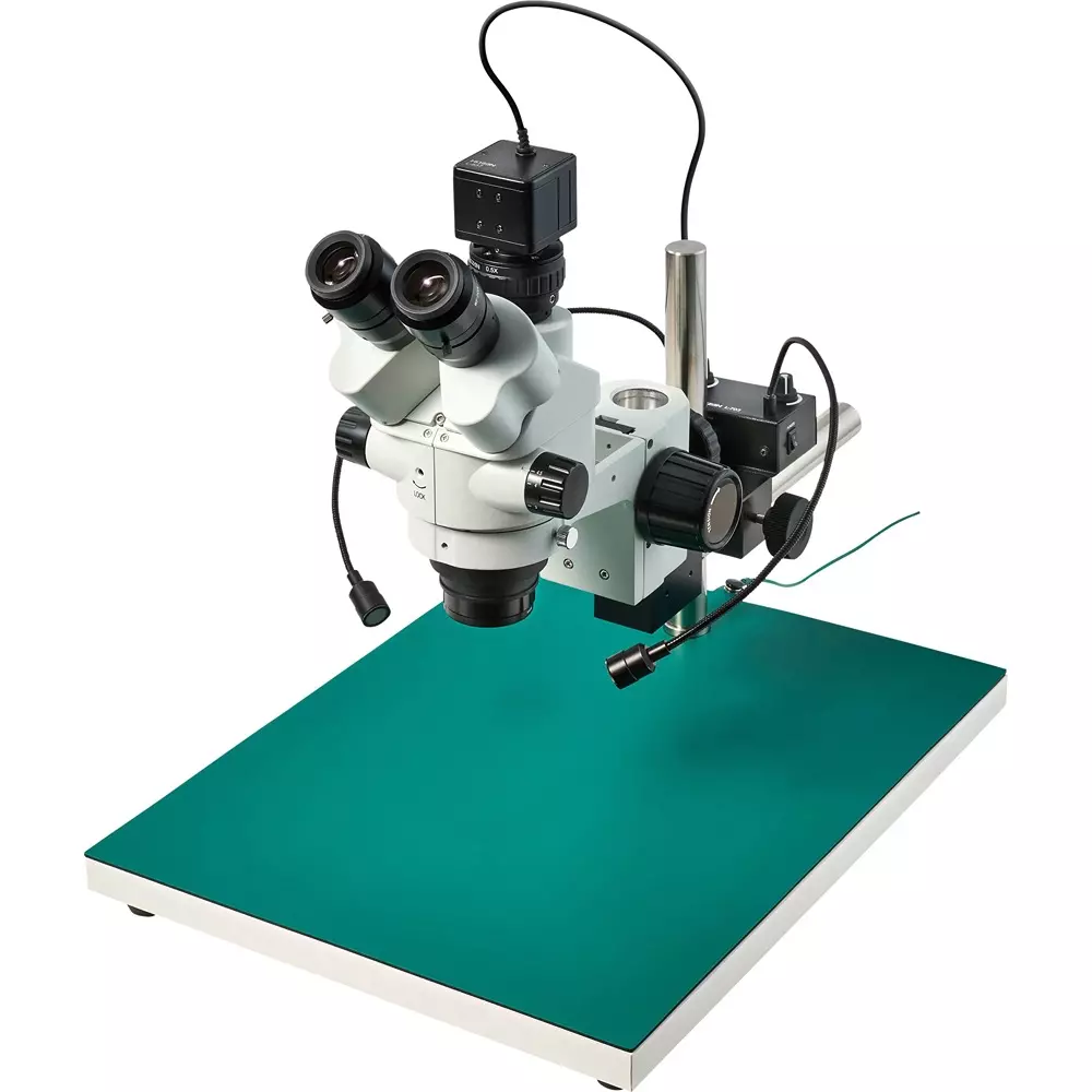 HOZAN Trinocular Stereo Microscope: Φ14.3-2.2 mm View Field, L-KIT1232