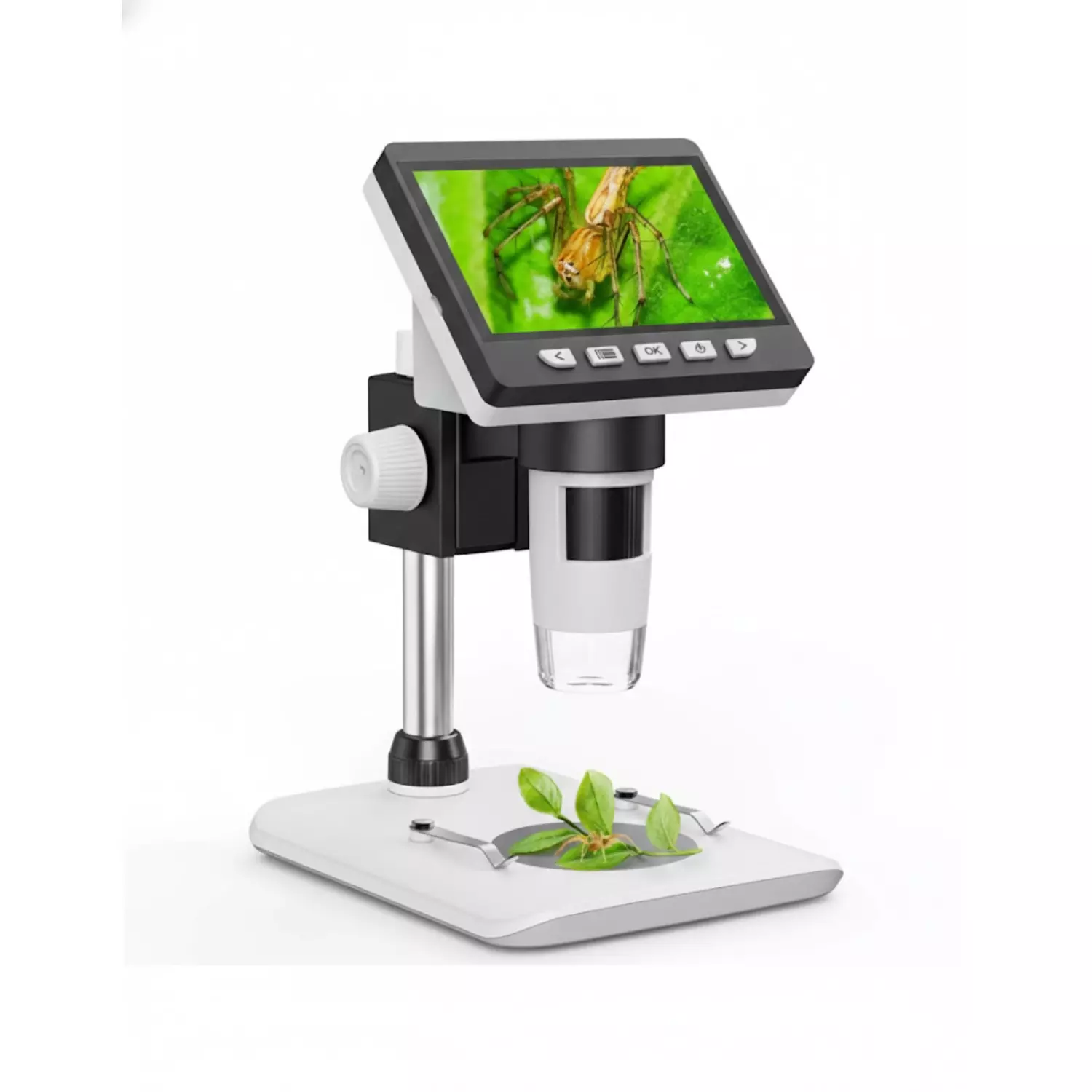 Acutek Mini Digital Microscope with 4.3 inch Display Size and 50x to 100x (Optical), 1000x (Digital) Magnification, DM-307C