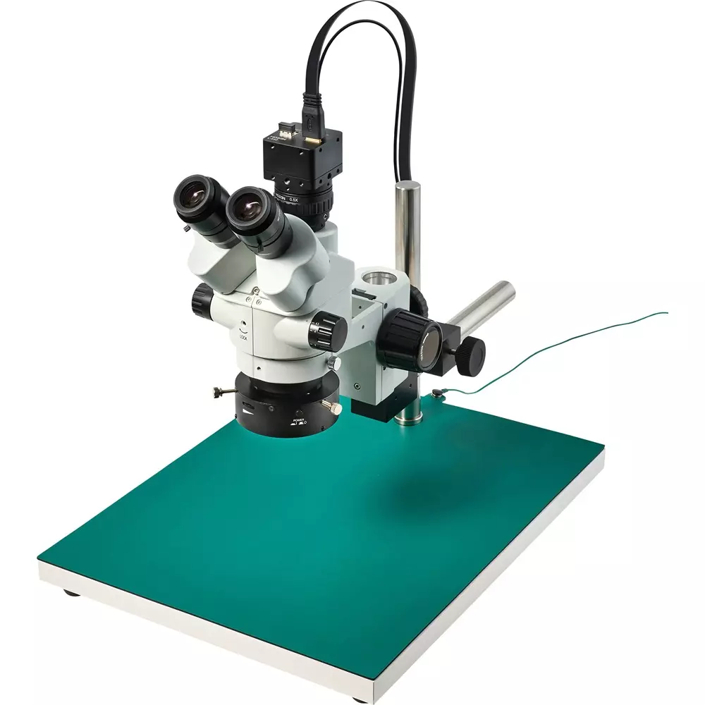 HOZAN Trinocular Stereo Microscope: Φ14.3-2.2 mm View Field, L-KIT1264