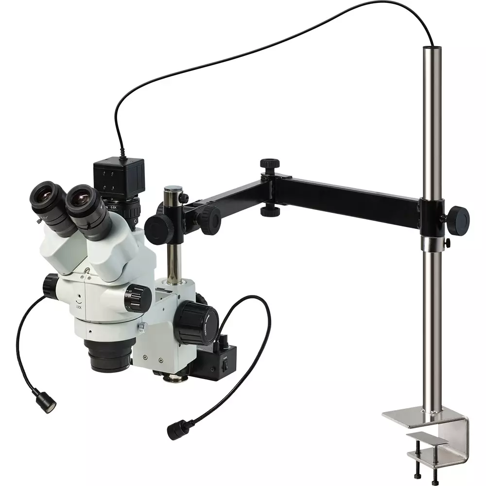 HOZAN Trinocular Stereo Microscope: Φ14.3-2.2 mm View Field, L-KIT1236