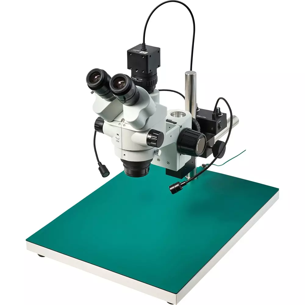 HOZAN Trinocular Stereo Microscope: Φ14.3-2.2 mm View Field, L-KIT1243
