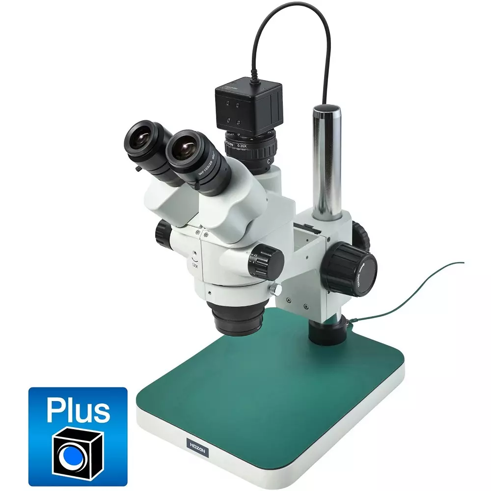 HOZAN Trinocular Stereo Microscope: Φ28.5 to 4.4 mm View Field, L-KIT1226A