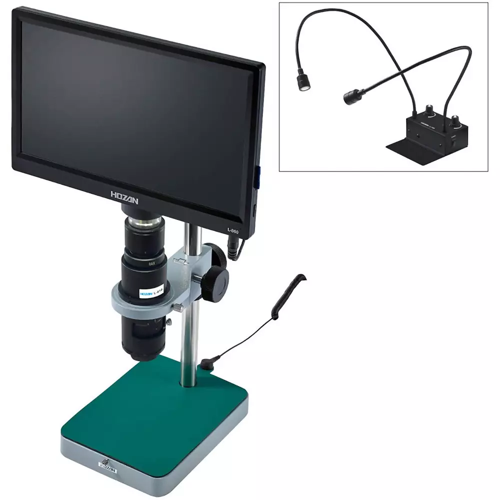 HOZAN Microscope with Monitor 105 mm Operation Distance, L-KIT569