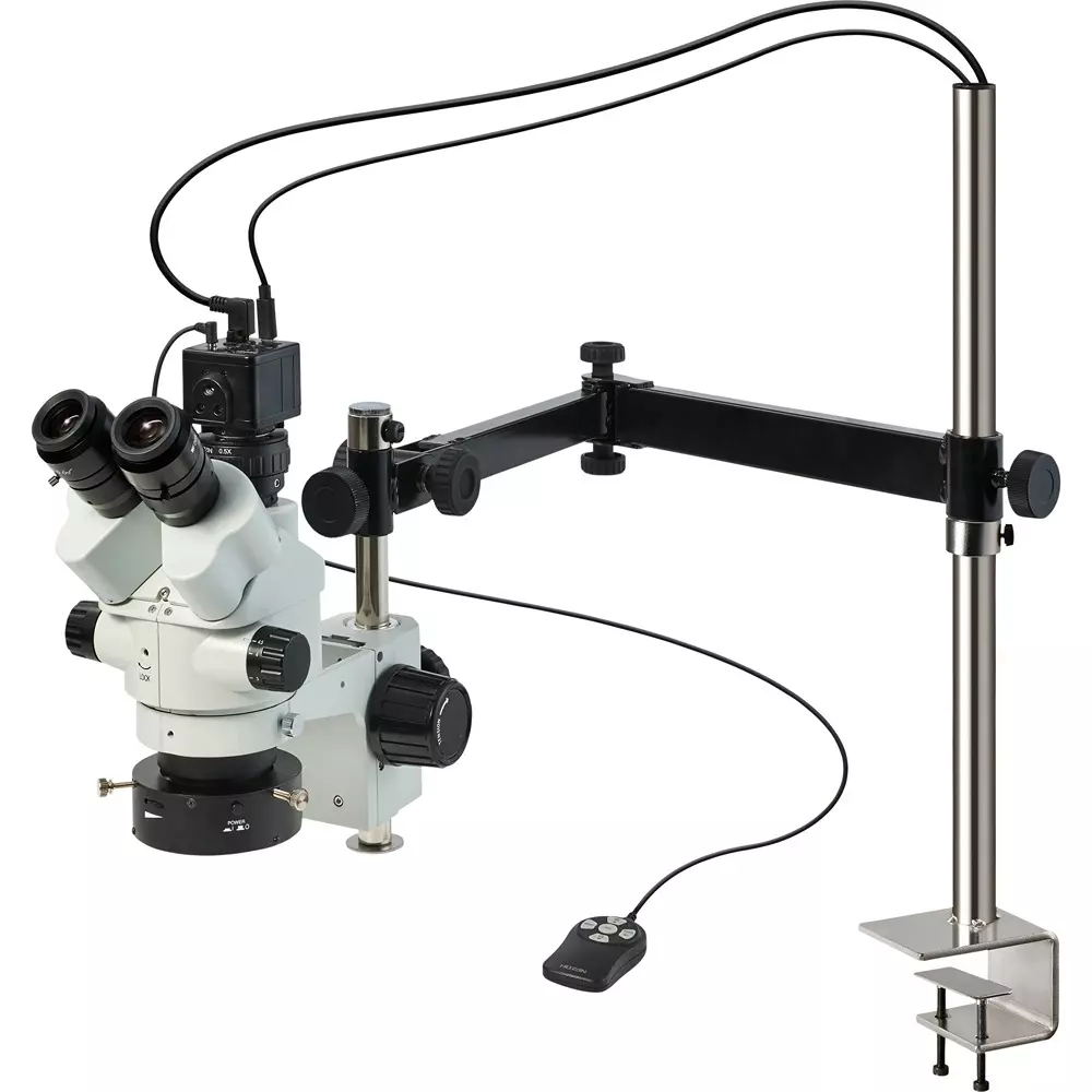 HOZAN Trinocular Stereo Microscope: Φ14.3-2.2 mm View Field, L-KIT1257