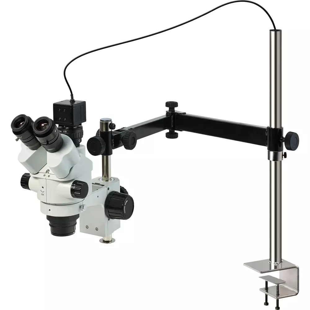 HOZAN Trinocular Stereo Microscope: Φ14.3-2.2 mm View Field, L-KIT1234