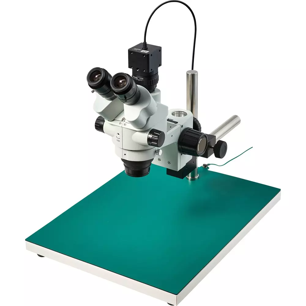 HOZAN Trinocular Stereo Microscope: Φ14.3-2.2 mm View Field, L-KIT1241
