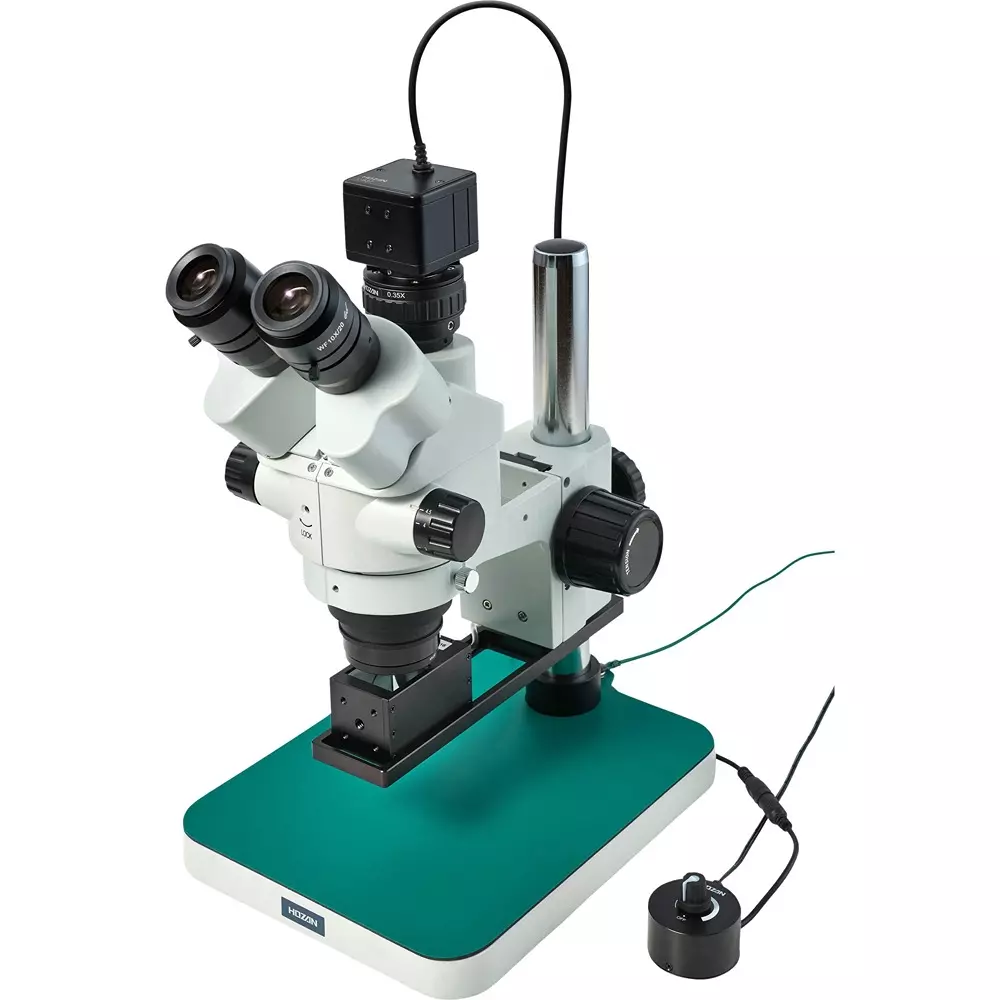 HOZAN Trinocular Stereo Microscope: Φ28.5-4.4 mm View Field, L-KIT1229