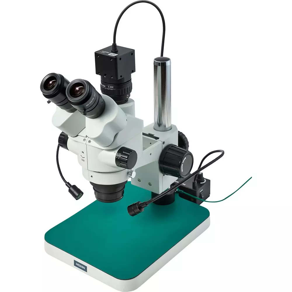 HOZAN Trinocular Stereo Microscope: Φ28.5-4.4 mm View Field, L-KIT1239
