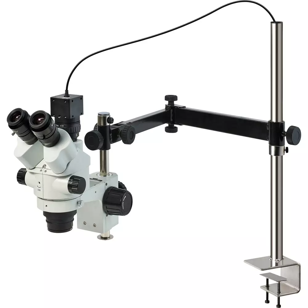 HOZAN Trinocular Stereo Microscope: Φ14.3-2.2 mm View Field, L-KIT1245