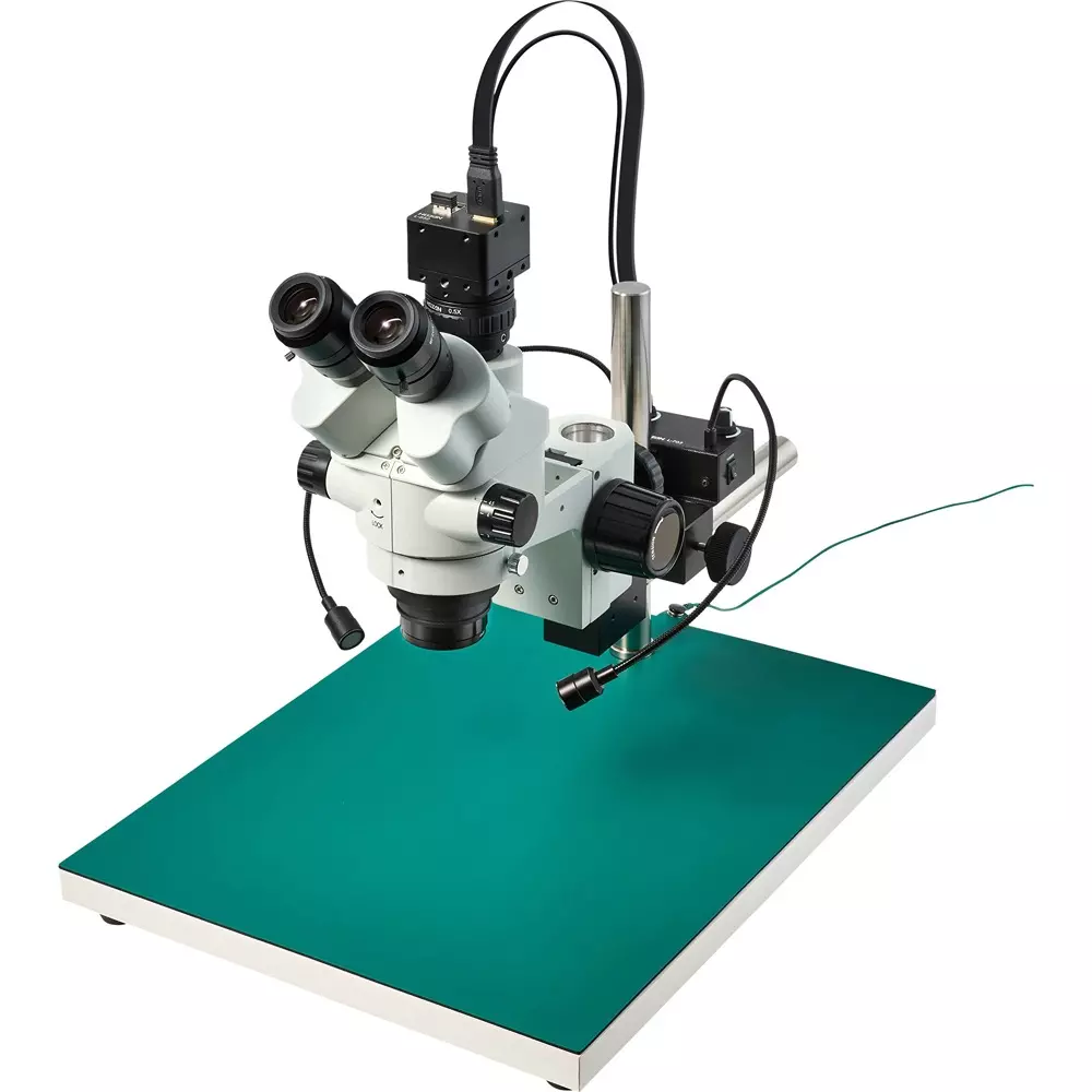 HOZAN Trinocular Stereo Microscope: Φ14.3-2.2 mm View Field, L-KIT1265