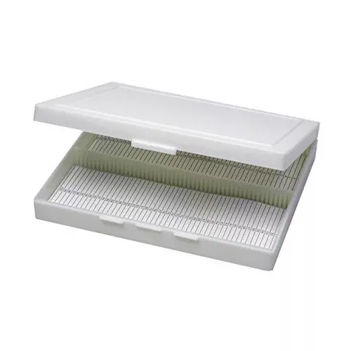 WKM 50 Slides with Index Plastic Microscope Slide Box for Microscope KTN391