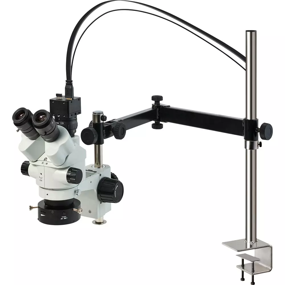 HOZAN Trinocular Stereo Microscope: Φ14.3-2.2 mm View Field, L-KIT1268