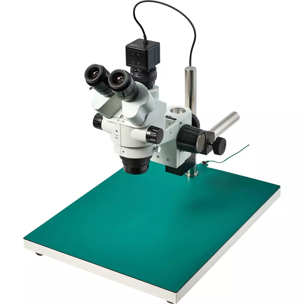 HOZAN Trinocular Stereo Microscope: Φ14.3-2.2 mm View Field, L-KIT1230