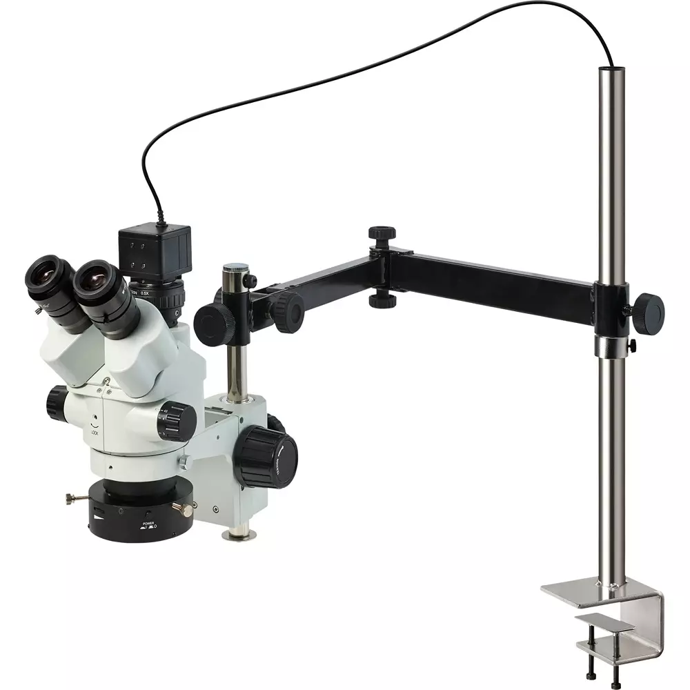 HOZAN Trinocular Stereo Microscope: Φ14.3-2.2 mm View Field, L-KIT1235
