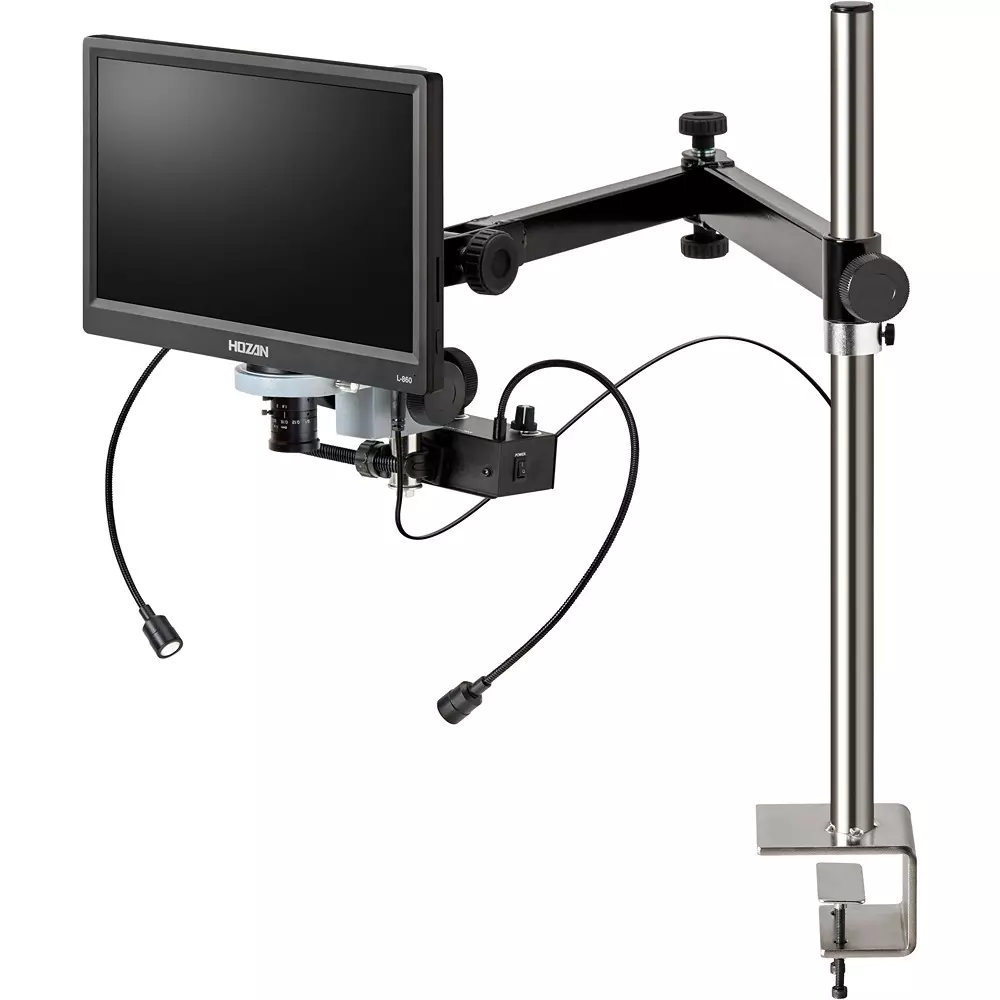 HOZAN Microscope with Monitor 570 to 200 mm Operation Distance, L-KIT1100