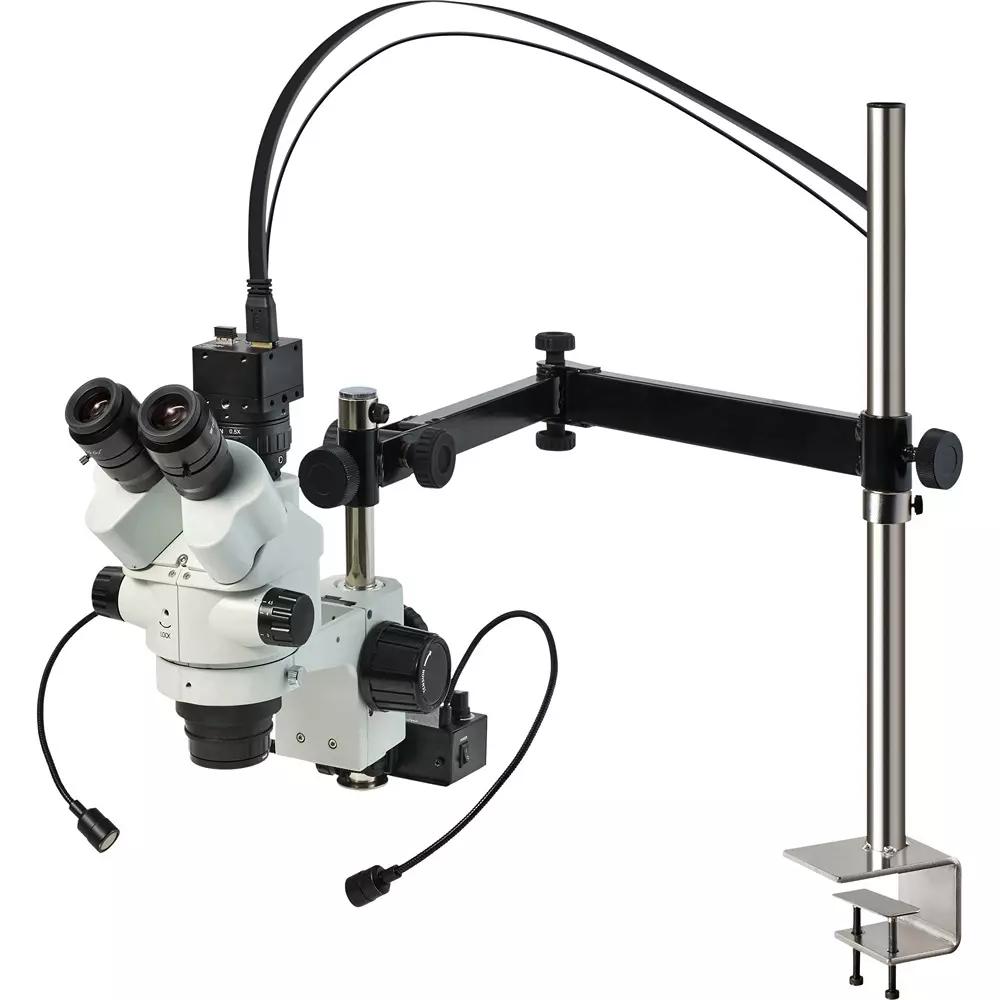 HOZAN Trinocular Stereo Microscope: Φ14.3-2.2 mm View Field, L-KIT1269