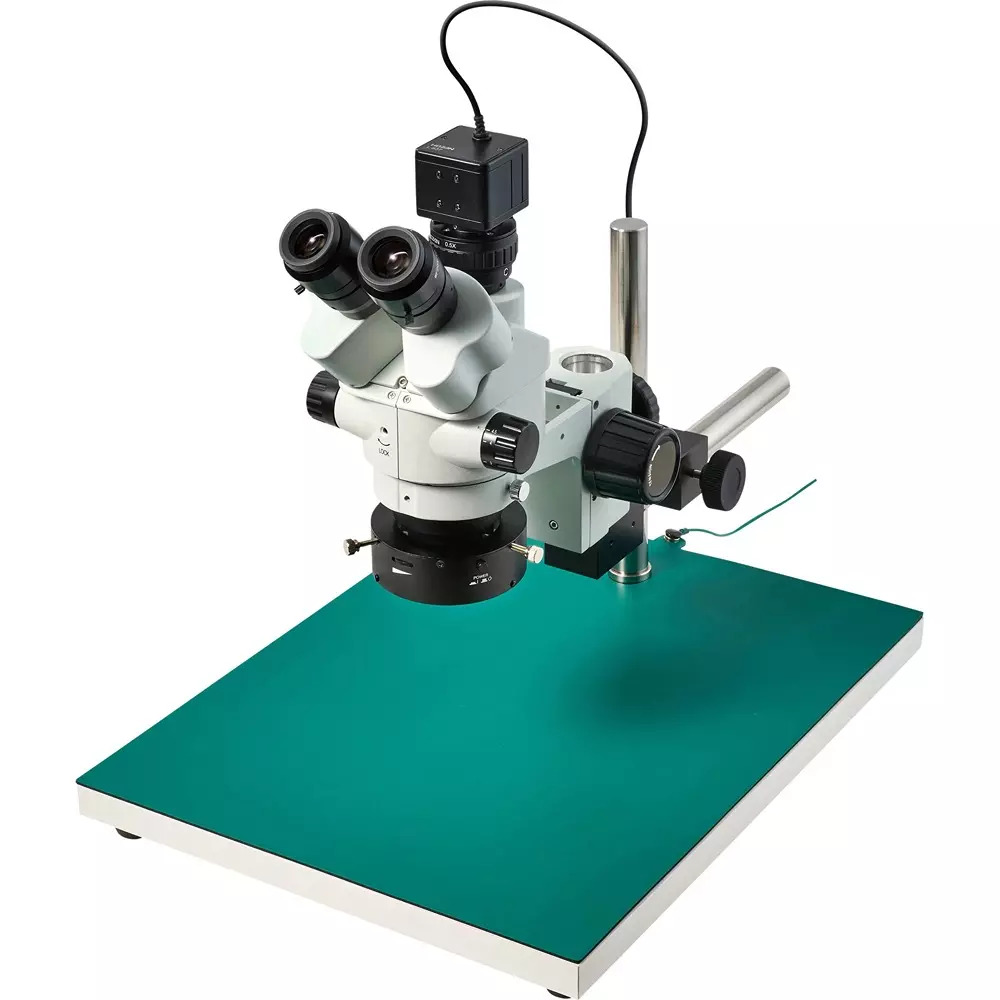HOZAN Trinocular Stereo Microscope: Φ14.3-2.2 mm View Field, L-KIT1231