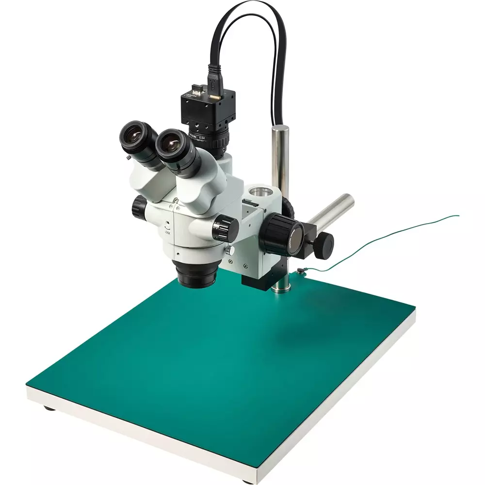HOZAN Trinocular Stereo Microscope: Φ14.3-2.2 mm View Field, L-KIT1263