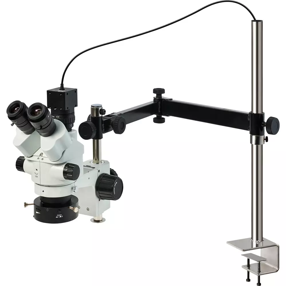 HOZAN Trinocular Stereo Microscope: Φ14.3-2.2 mm View Field, L-KIT1246