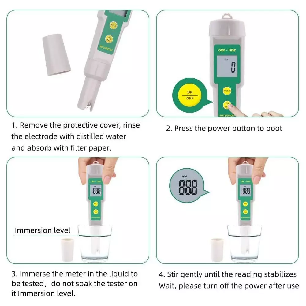 KERRO 2 in 1 ORP Measure Meter Pen Type with 0 - ±1999 mV Measurement Range and ±5 mV Accuracy, ORP-169E