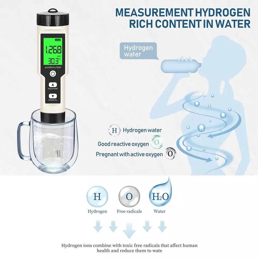 generic-dissolved-h2-meterorptemp-combo-meter-with-digital-lcd-display-and-0-to-2000-ppb-0-14-ph-measurement-range-yy400