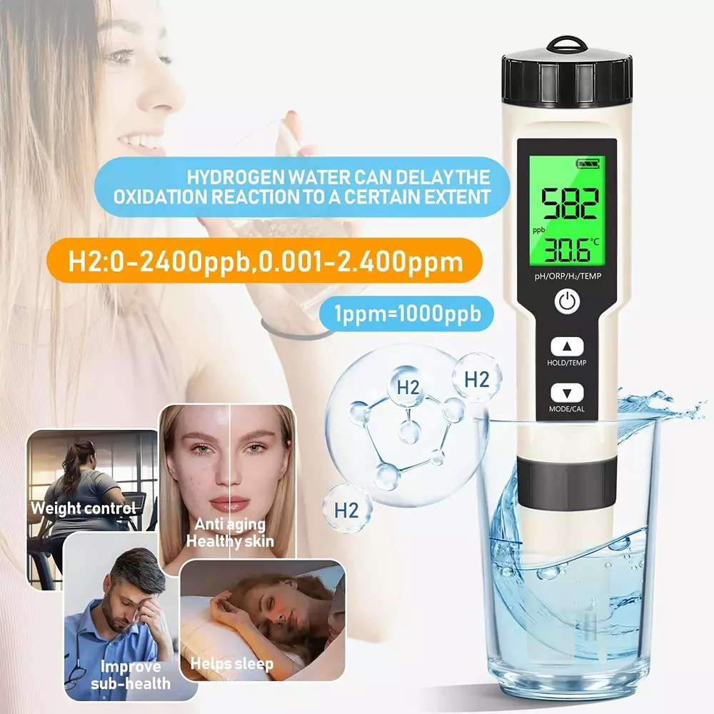 generic-dissolved-h2-meterorptemp-combo-meter-with-digital-lcd-display-and-0-to-2000-ppb-0-14-ph-measurement-range-yy400