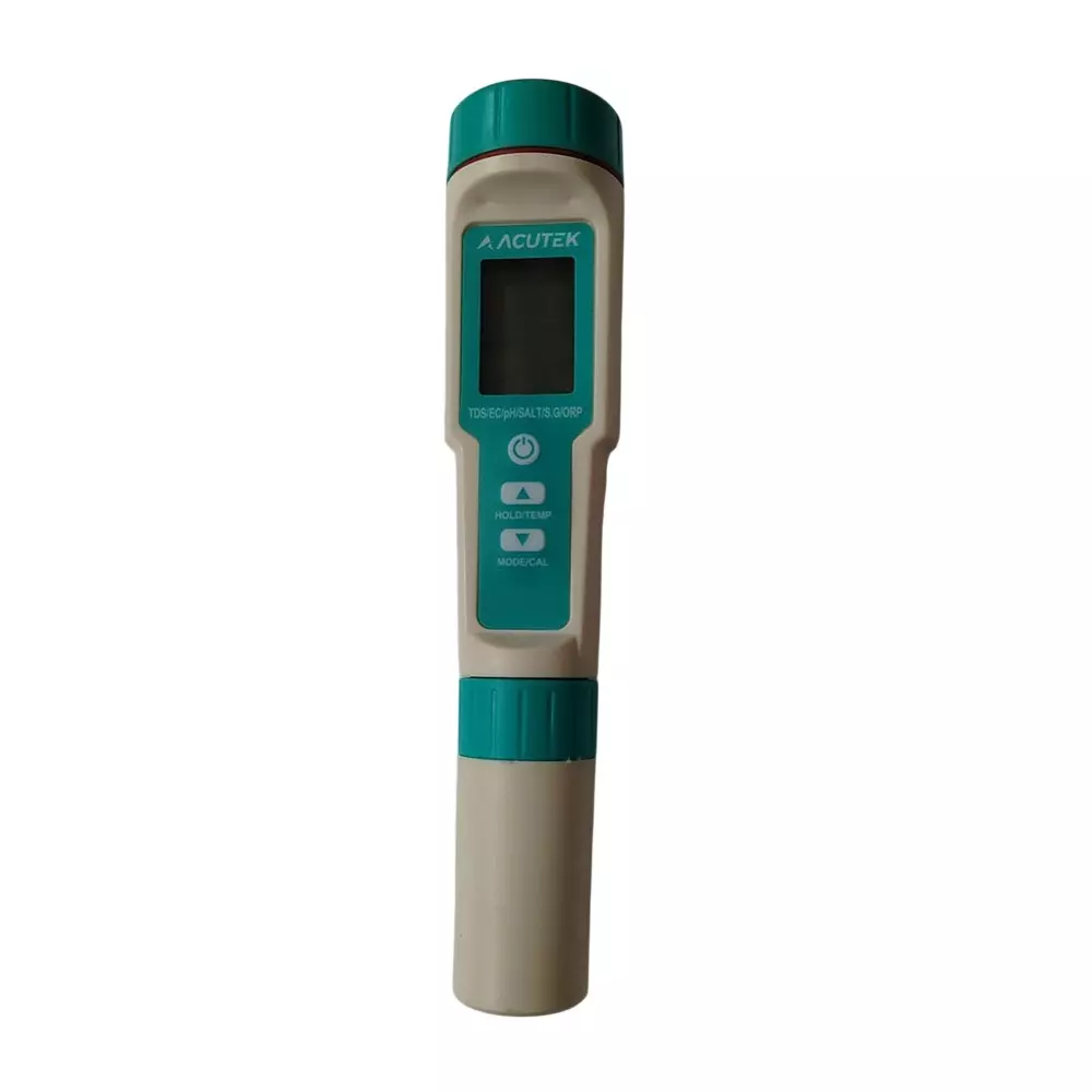 Acutek 5-in-1 Combo PH/TDS/EC/Salinity/Temp. Meter pH Range: 0.0-14.0 pH, COM-500