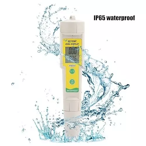 KERRO 2 in 1 Conductivity & Temperature Meter with 10 µs/cm, 0.1 °C Measurement Range and ±2FS, ±1°C Accuracy, EC-35