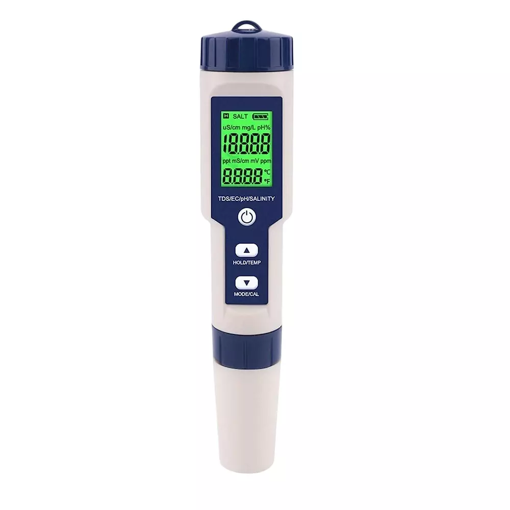 KERRO 5 in 1 PH Meter for Measuring PH, TDS, Salinity, Temperature, EC Meter, PH 5 in 1