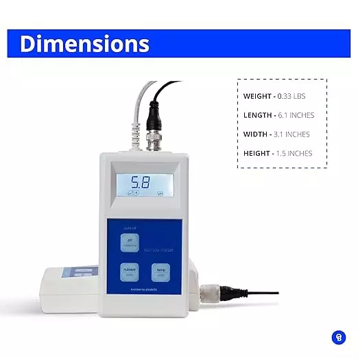 Bysafe Combo Meter With Backlit LCD Display for Measuring pH, Conductivity and Temperature, I2-MQSA-7WKO