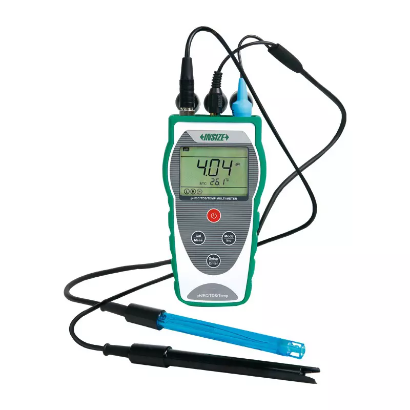 INSIZE Portable pH/EC/TDS/TEMP Multi-Meter Offline Type with 0.00-14.00 pH Range and 0.1/0.001 pH Resolution, 0443-HP23